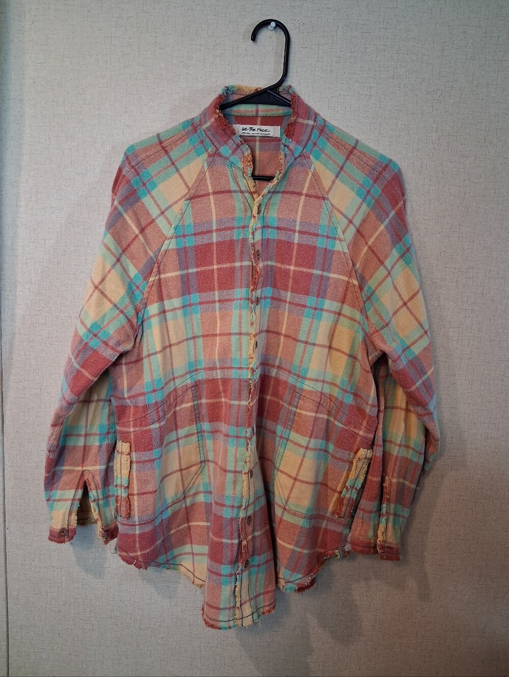 Free People We The Free Summer Daydream Plaid Buttondown Oversized